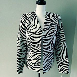 NWT - Julie Mitchell Urban Collection Zebra Print Jacket - Size 8